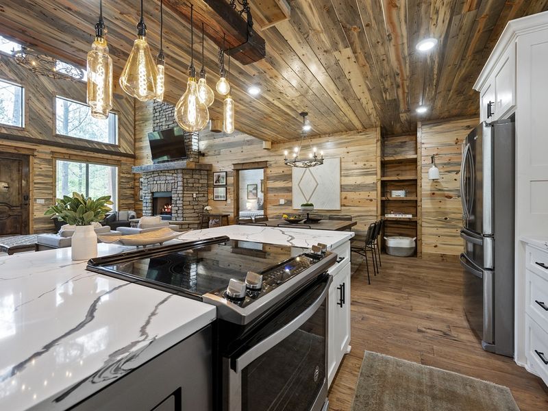 "This isn't just a kitchen; it's a haven for culinary exploration, surrounded by the enchantment of the cabin's surroundings."