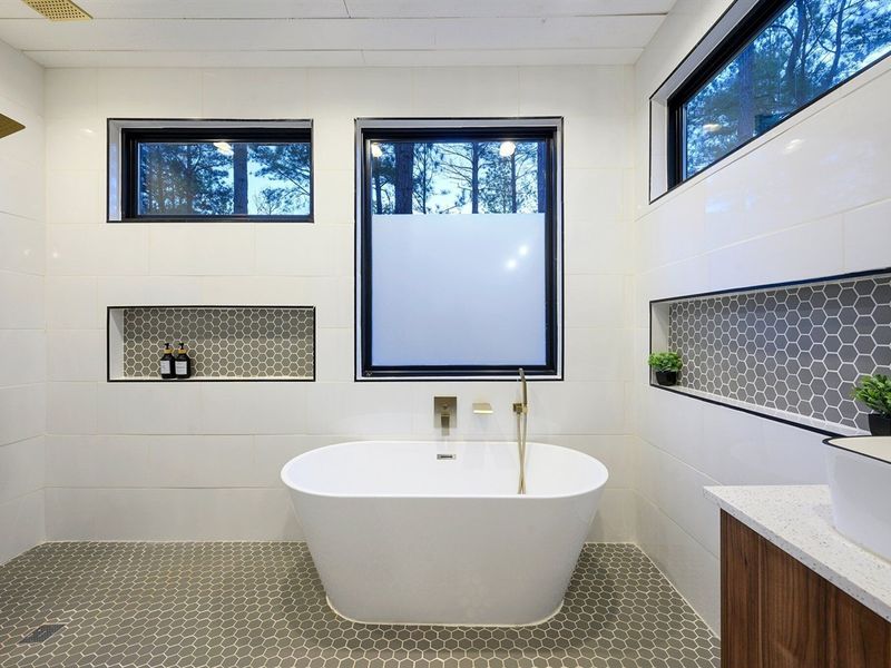 Unwind with a long soak in the spa-like tub.