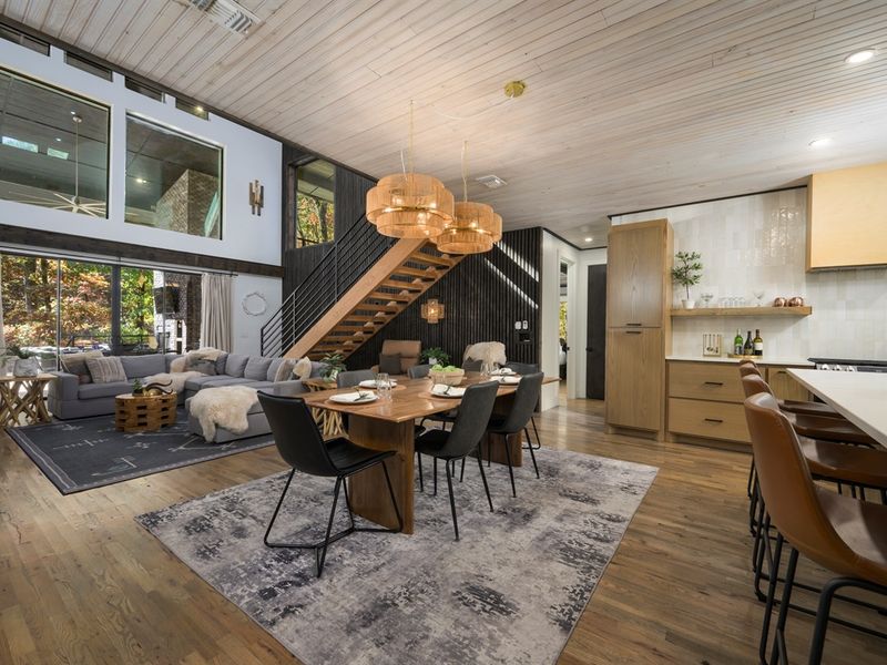 Bright and airy living spaces are open and inviting.