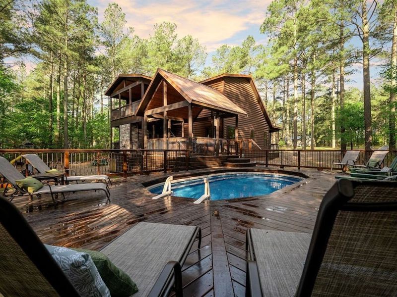 Pool with large lounging deck