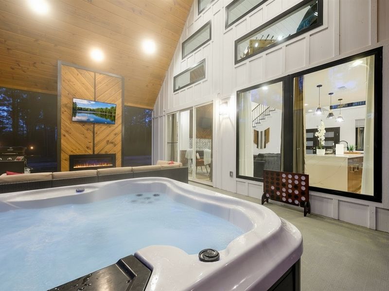Rain or shine, this covered space keeps the fun going.
