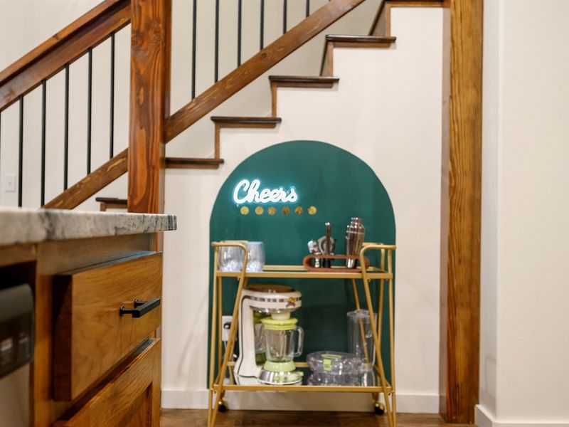 Your own little bar under the stairs — Cheers to good times!