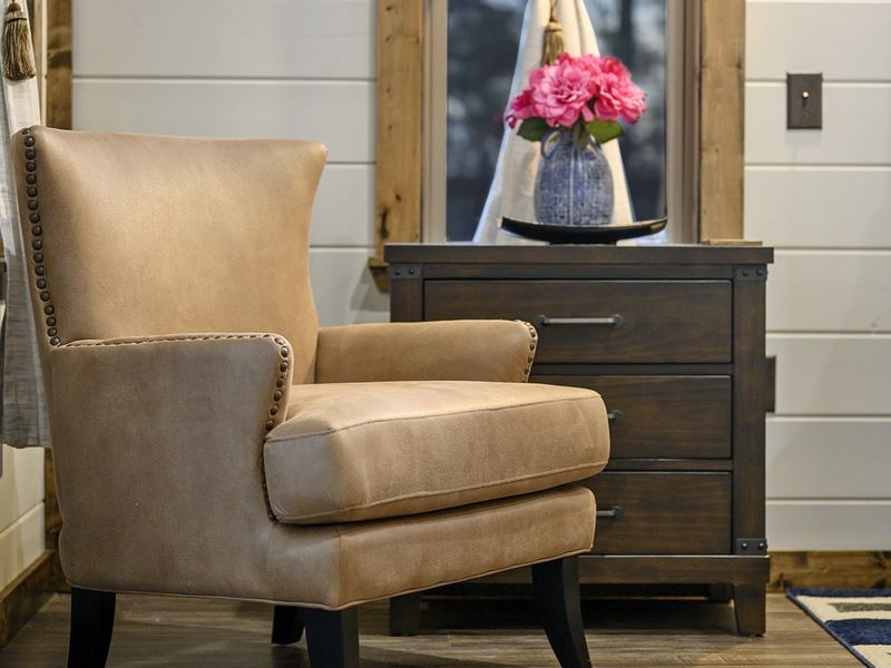 Nice leather chair for relaxing and reading