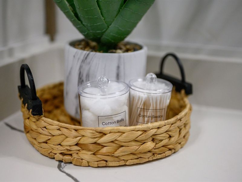 Five-Star Amenities: Enjoy Q-Tips, cotton balls, and facial cloths for your comfort and convenience