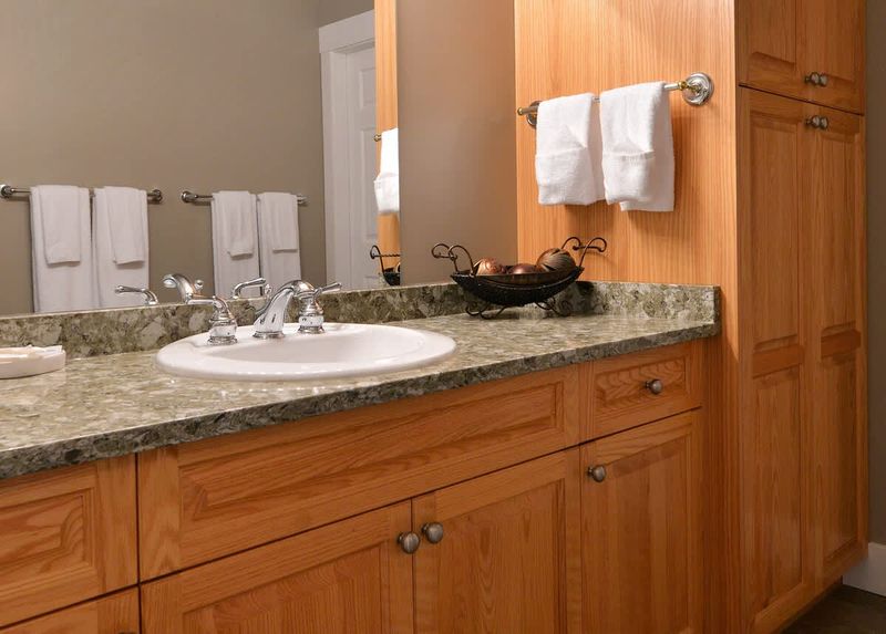 The four piece bathroom is shared by both the third and fourth bedroom.