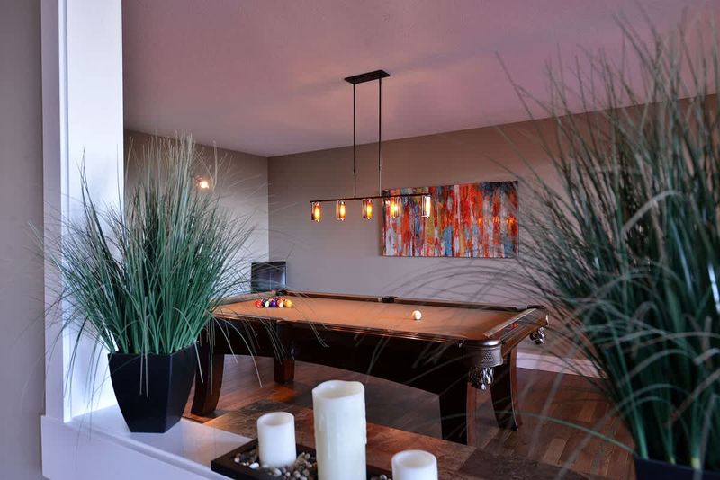 View of the billiards room from the formal living room.