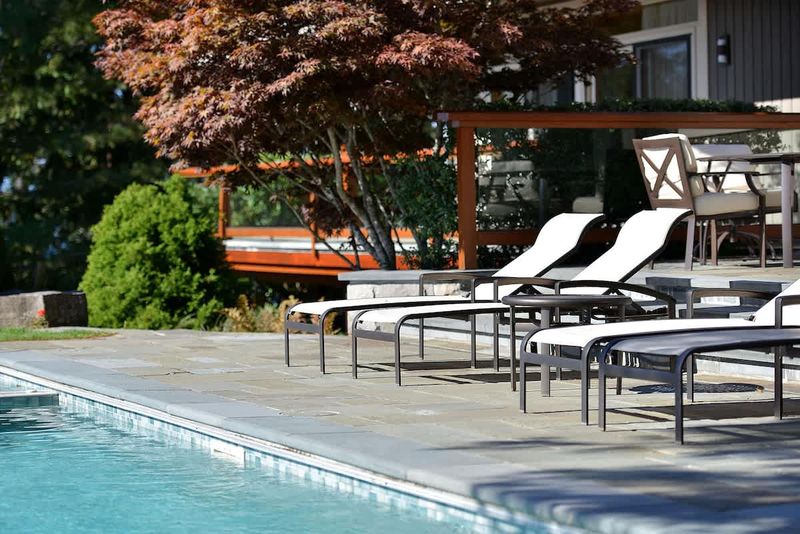 At peace pool side. 