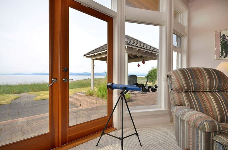 Enjoy the stunning ocean views with a telescope.