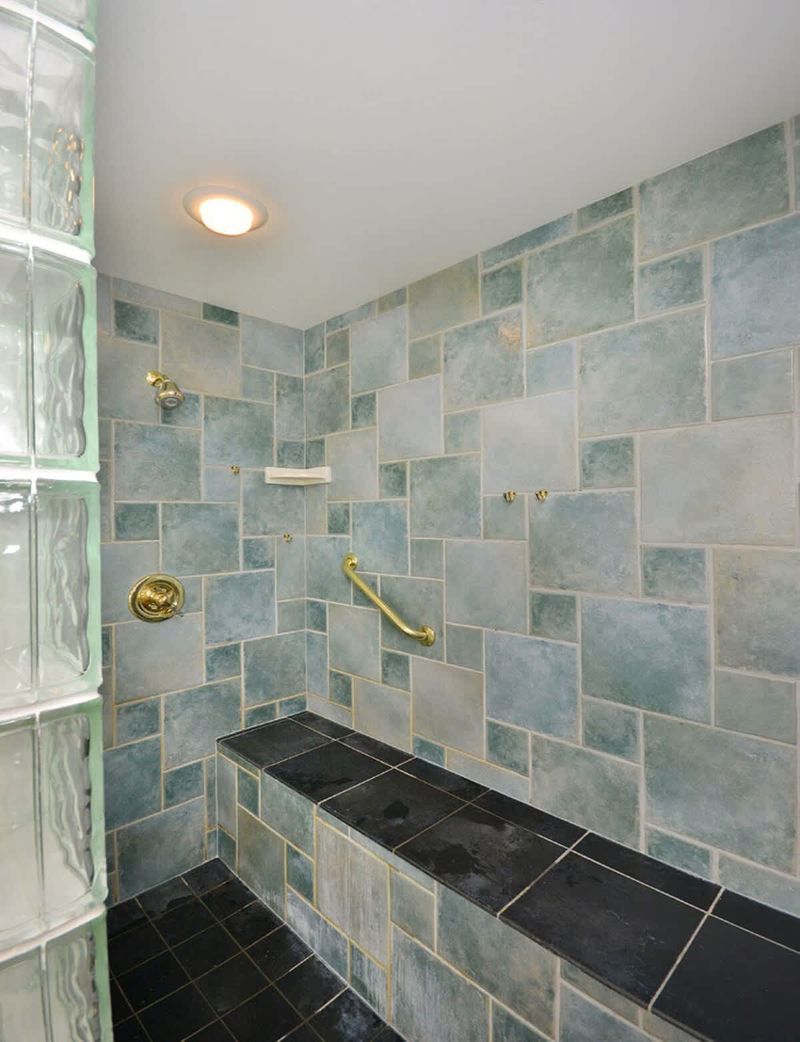 The no-step doorless shower ins the ensuite bathroom of the master bedroom.