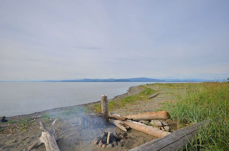 View of the mountains and many islands dotting the Strait of Georgia