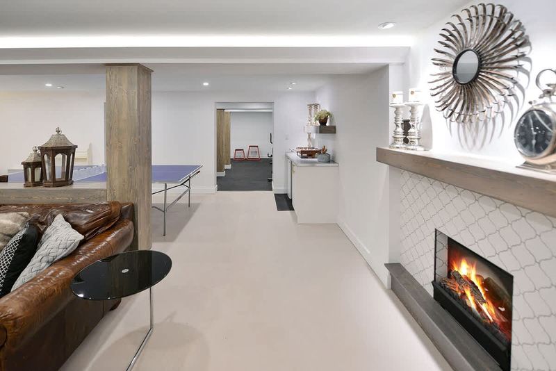 Lower level family room for family fun.