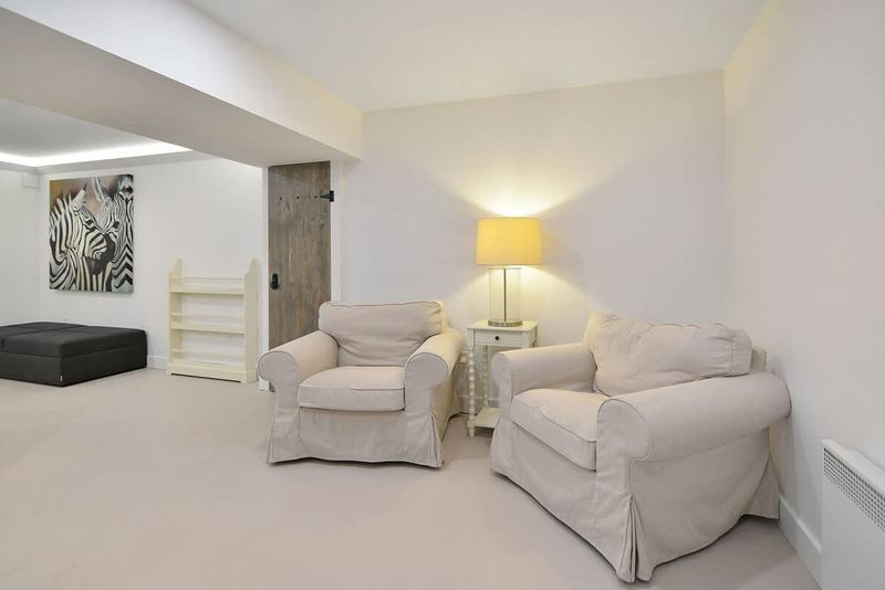 Lower level family room for family fun.