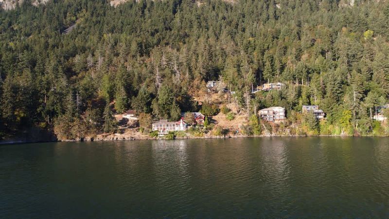 Flyover view of the tree house suites property.