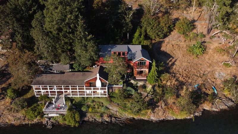 Flyover view of the tree house suites property.