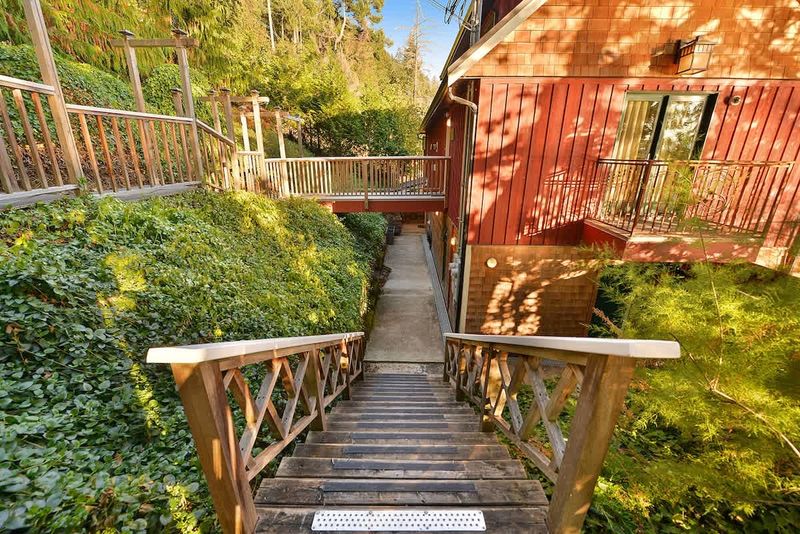 Stairs to the suite access.