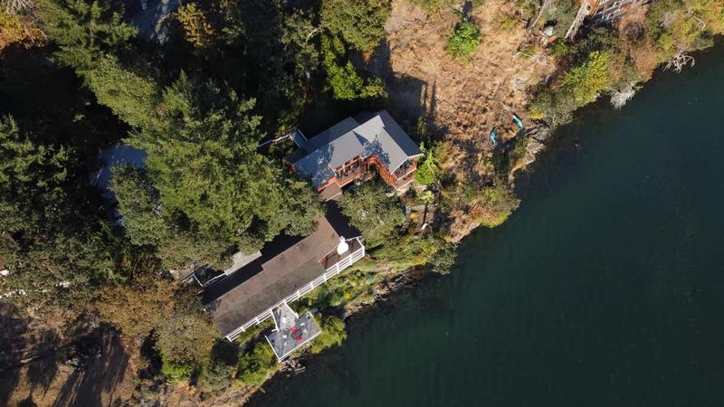Flyover view of the tree house suites property.
