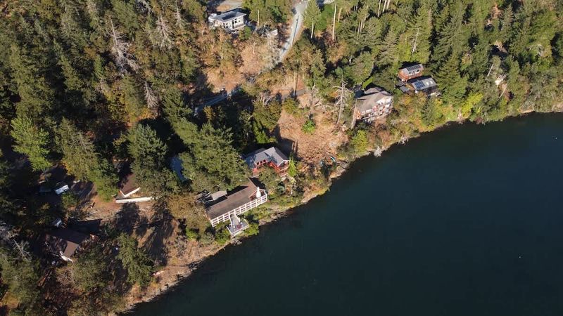 Sky view of the Tree House Suites Cowichan Bay.