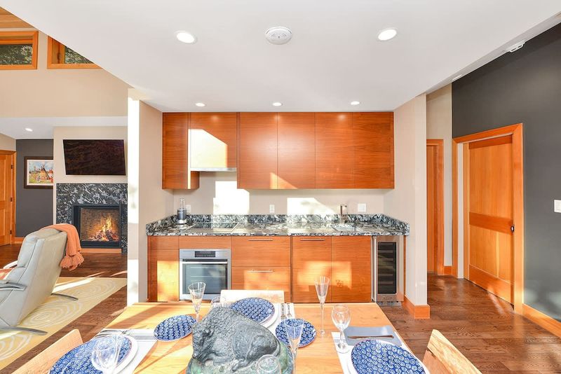 Dining and European styled kitchen space.