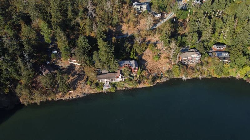 Sky view of the Tree House Suites Cowichan Bay.