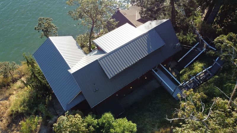 Sky view of the Tree House Suites Cowichan Bay.