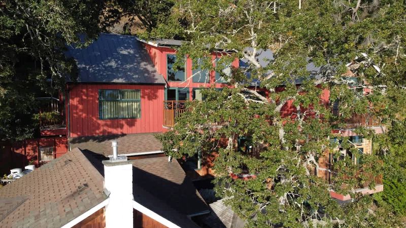 Sky view of the Tree House Suites Cowichan Bay.