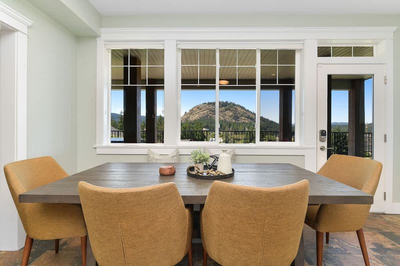 Lower level dining space with views.