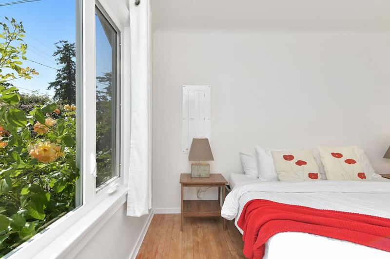 Primary bedroom in the main cottage with king bed.
