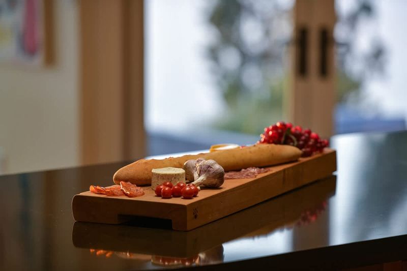 Use the custom kitchen to enjoy culinary delights.