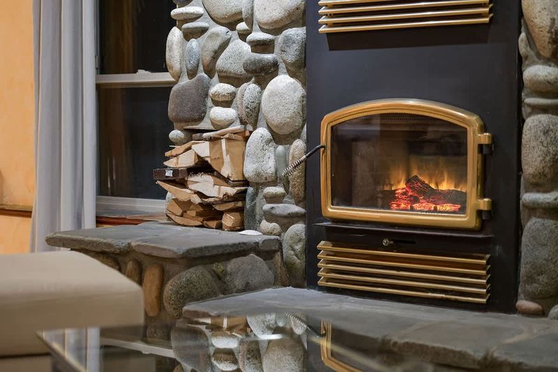 Wood burning fireplace