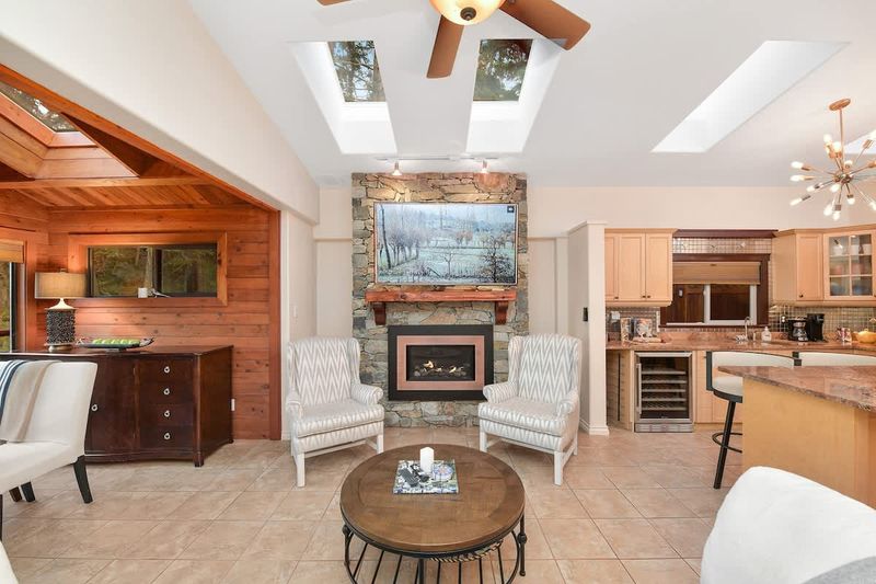 Skylights and fireplace