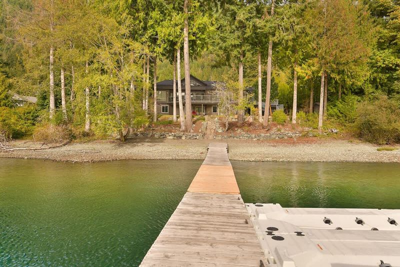 Lakeside private dock and beach.