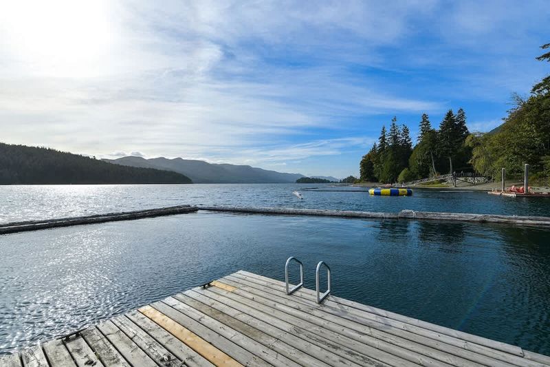 Lakeside beach and private dock.
