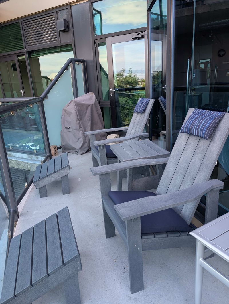 Private balcony with harbour views