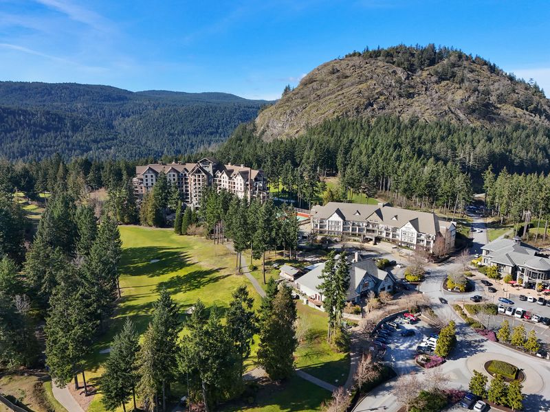 A sky view of the Finlayson Reach condominium development on Bear Mountain near Victoria BC.