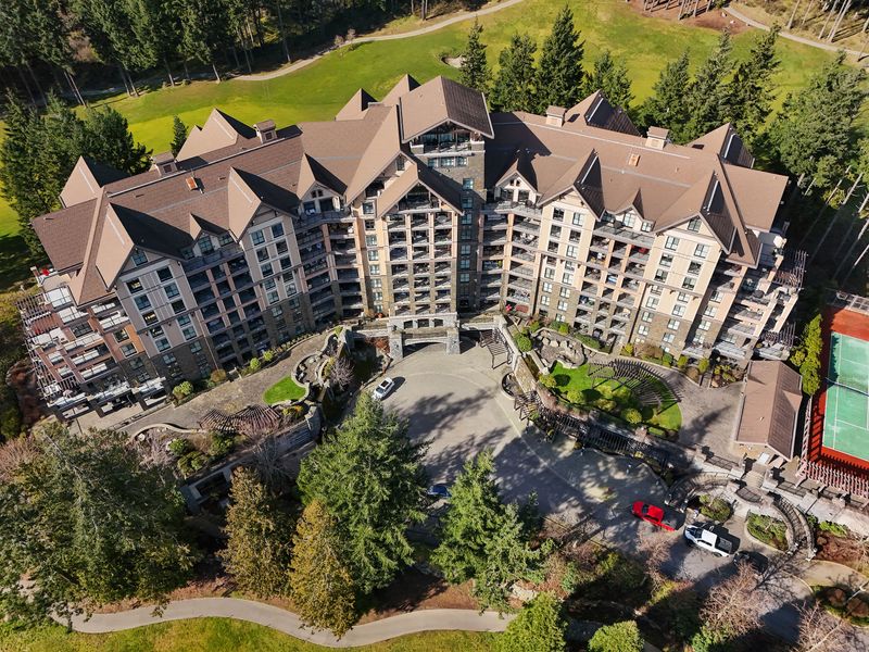 A sky view of the Finlayson Reach condominium development on Bear Mountain near Victoria BC.
