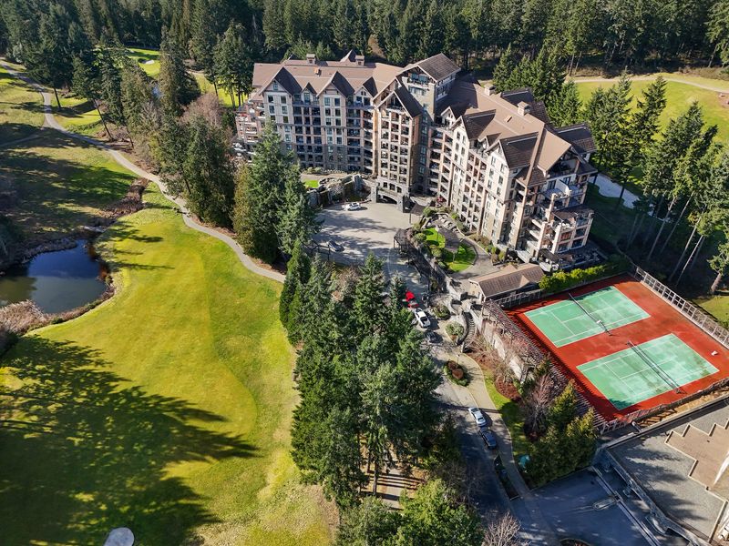 A sky view of the Finlayson Reach condominium development on Bear Mountain near Victoria BC.