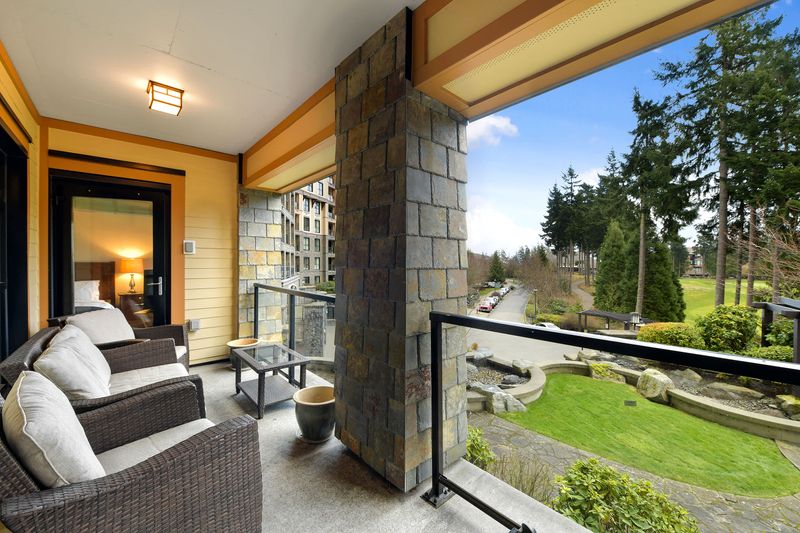 Spacious private balcony with views.