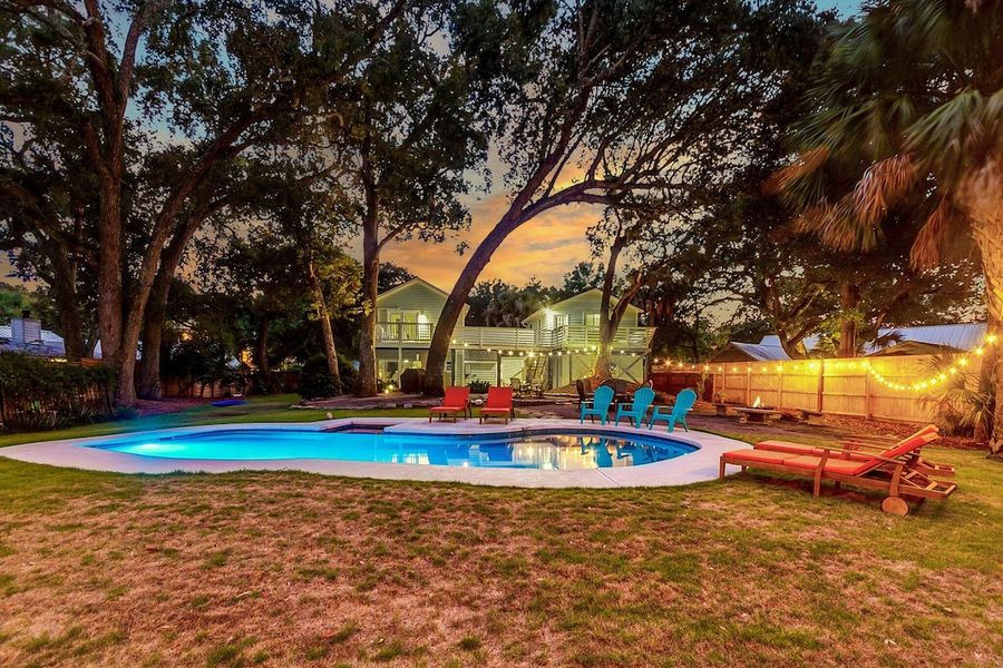 Private backyard oasis with a pool and plenty of seating to relax :) 