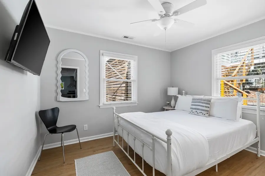 Bedroom 3: Queen Bed + Ceiling Fan & TV