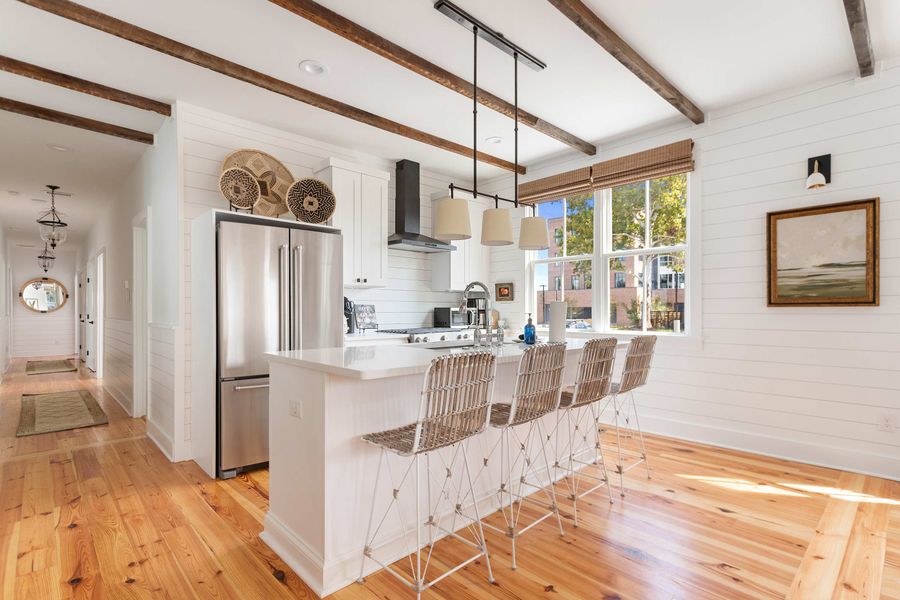 Fully equipped kitchen with everything you need to cook a meal plus seating for 4 on the island! 