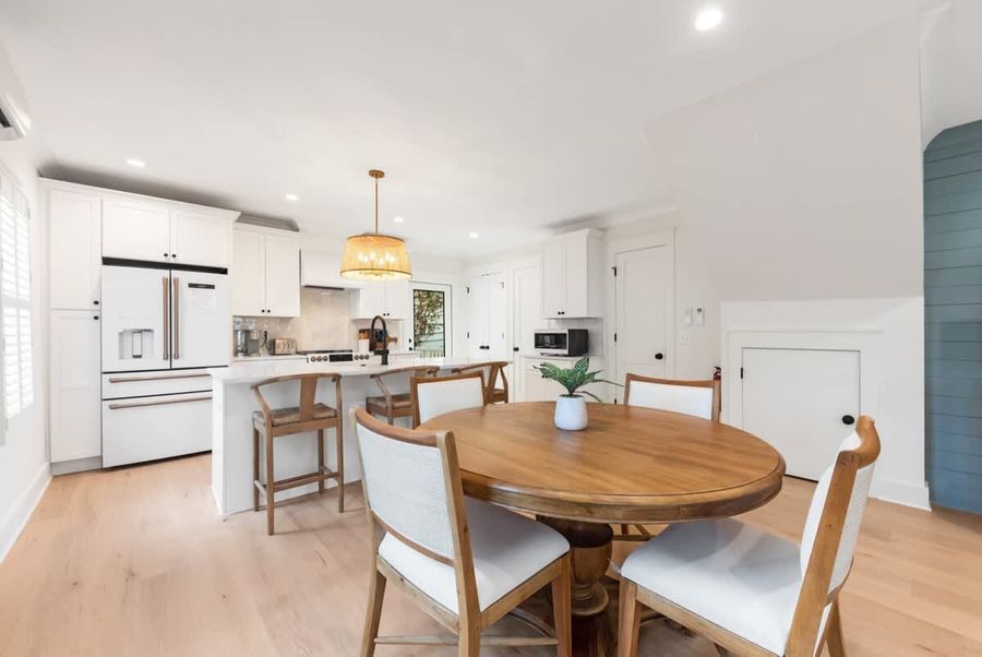 View of the dining and the kitchen