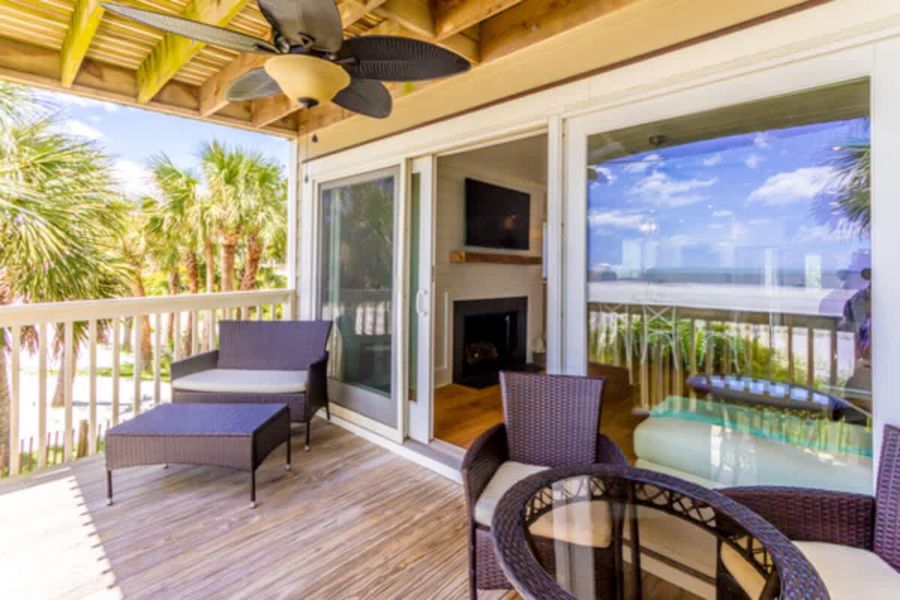 Outdoor space with seating