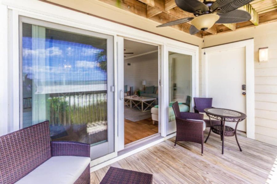 Outdoor space with seating