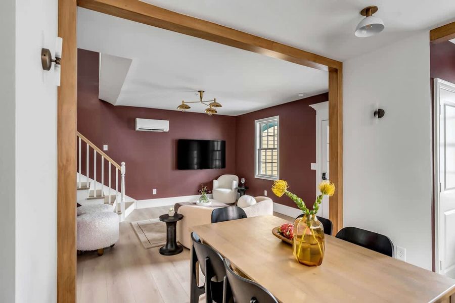 View of dining area and living room