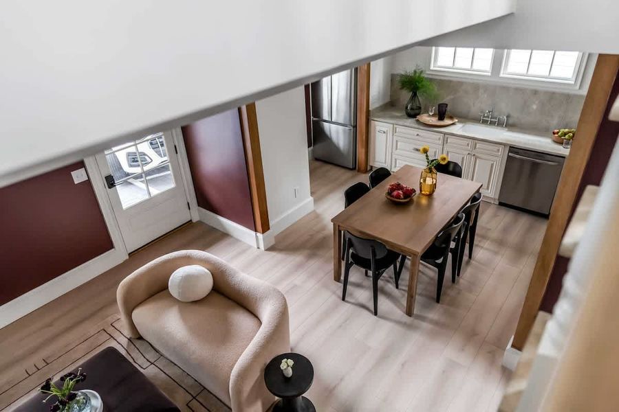 View of living and dining area