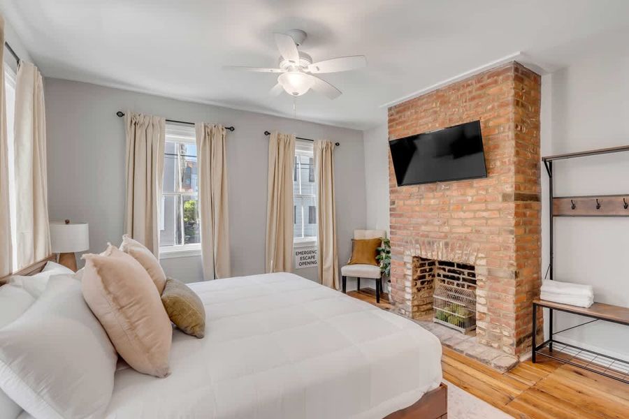Bedroom 1: King bed