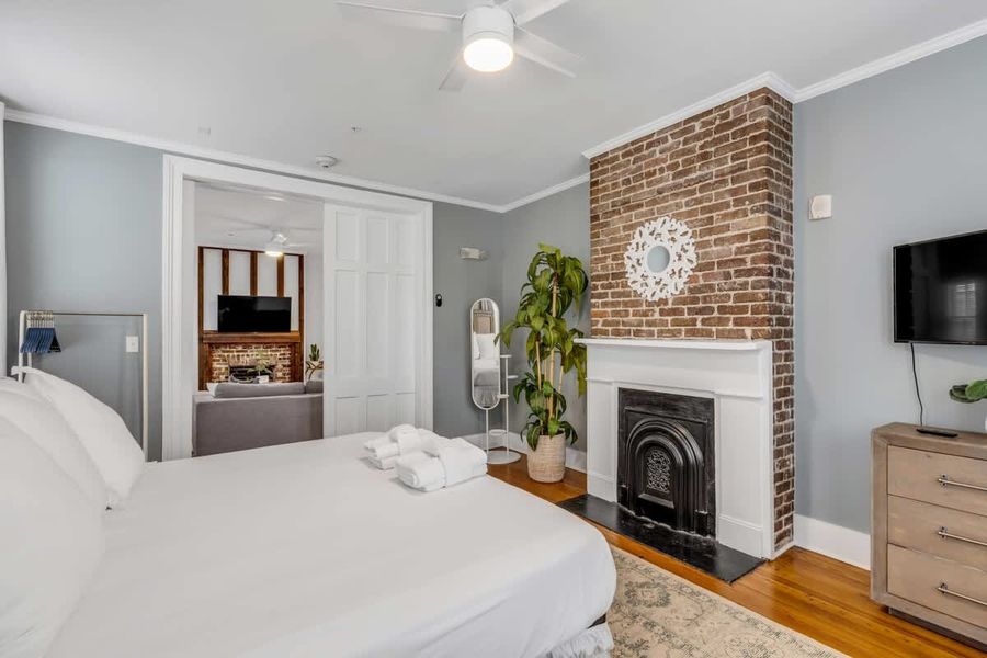 Bedroom 1: King bed