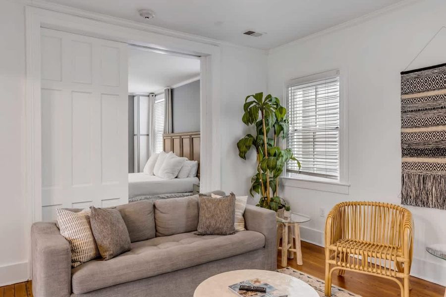 Spacious living area with seating