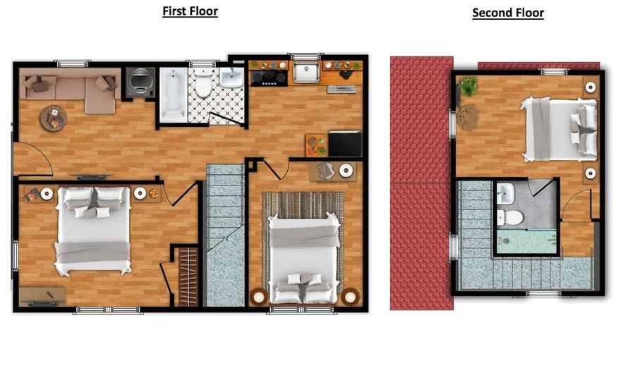 Interior Floor Plan- 3 Bedroom 2 Bathroom