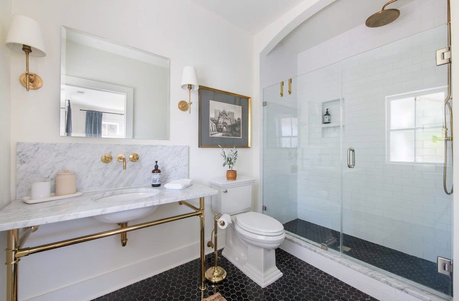 Bathroom #1 with walk-in shower and high end finishes